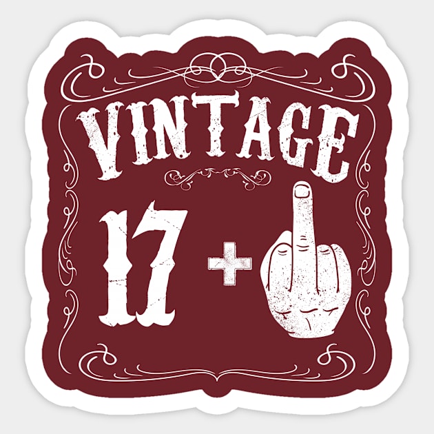 Vintage middle finger salute 18th birthday gift funny 18 birthday 1998 Sticker by AwesomePrintableArt